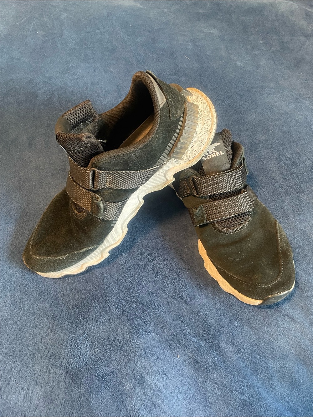 Sorel Black and Cream Velcro Strap Sneakers
